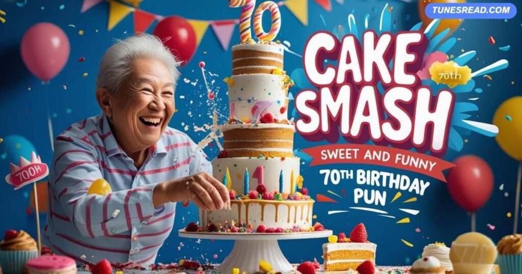 Cake Smash Bash: Sweet and Funny 70th Birthday Pun